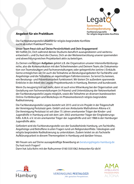 Stellenausschreibung Praktikum